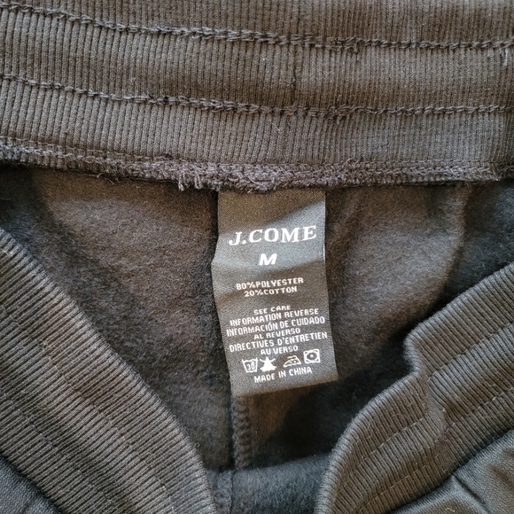 J.Come Men's Black Zippered Pockets Jogger Pants - Picture 4 of 5